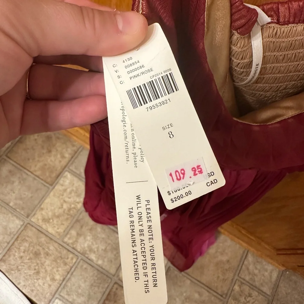 NWT Anthropologie Structured Tulle Dress Pink/Rose - Picture 8 of 10